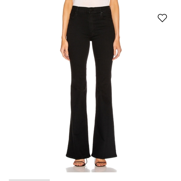 MOTHER Doozy Flare in not guilty wash Women's 27 HR Stretch Black Denim Jeans - Picture 5 of 16